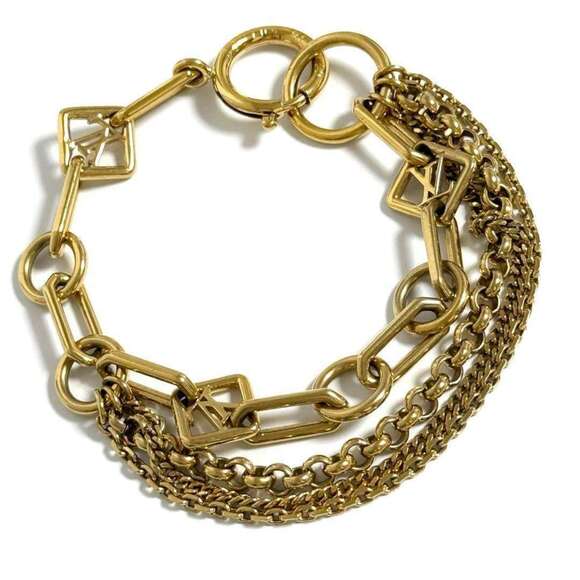 LOUIS VUITTON Gold Charm Bracelet